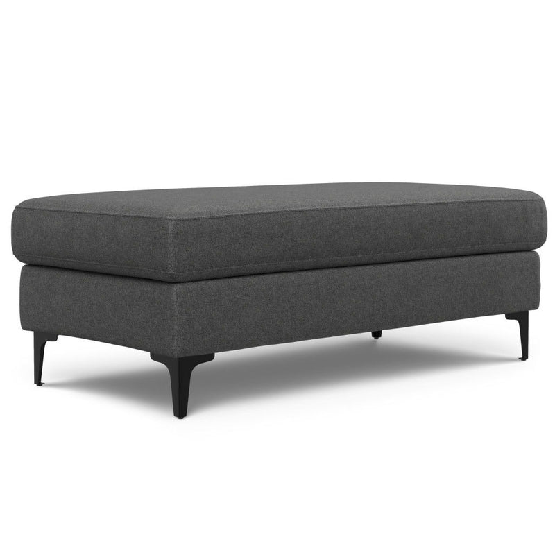 48" Fabric Ottoman - Gray / Black
