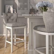 Load image into Gallery viewer, Upholstered Swivel Stool With Back
