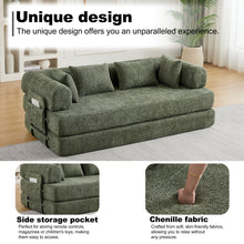Load image into Gallery viewer, Convertible Sleeper Sofa Bed With Cylindrical Pillow
