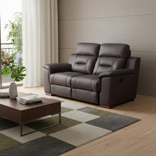 Load image into Gallery viewer, Faux Leather Manual Reclining Love Seat - Brown
