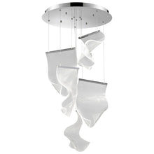 Load image into Gallery viewer, Five Light Metal LED Dimmable Chandelier With Shades - Silver / Clear
