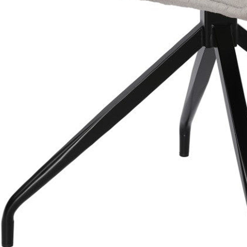 Upholstered Fabric Dining Arm Chair - Beige / Black