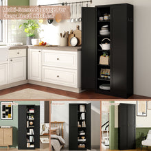 Load image into Gallery viewer, Kitchen Pantry Cabinet With 4 Adjustable Shelves, Heavy Duty Freestanding Organizer
