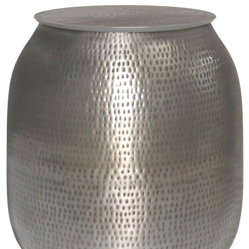 21" Metal Round End Table - Silver