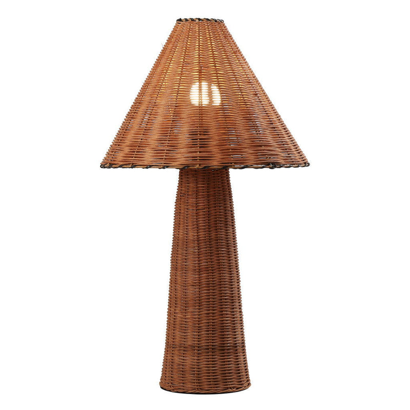 Lantern Table Lamp With Empire Shade - Dark Brown