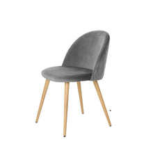 Load image into Gallery viewer, Velvet Metal Dining Side Chairs (Set of 2) - Gray / Oak
