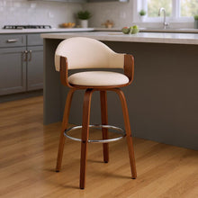 Load image into Gallery viewer, Swivel Low Back Counter Height Bar Chair - Cream / Brown

