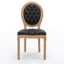 Load image into Gallery viewer, French Style Solid Wood Frame Antique Painting, Hand-Pulled Buckle Decoration Artificial Dining Chair With Nailhead Trim, Wood Legs
