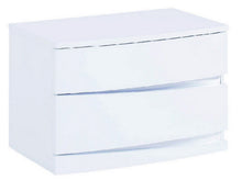 Load image into Gallery viewer, Two Drawers Mirrored Nightstand - White
