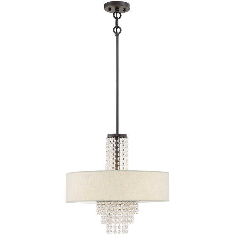 23" Four Light Dimmable Chandelier With Shades - Bronze