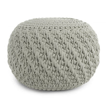 Load image into Gallery viewer, Nisi - Round Knitted Outdoor / Indoor Pouf - Light Gray
