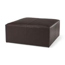 Load image into Gallery viewer, Plywood Genuine Leather Cocktail Ottoman - Brown
