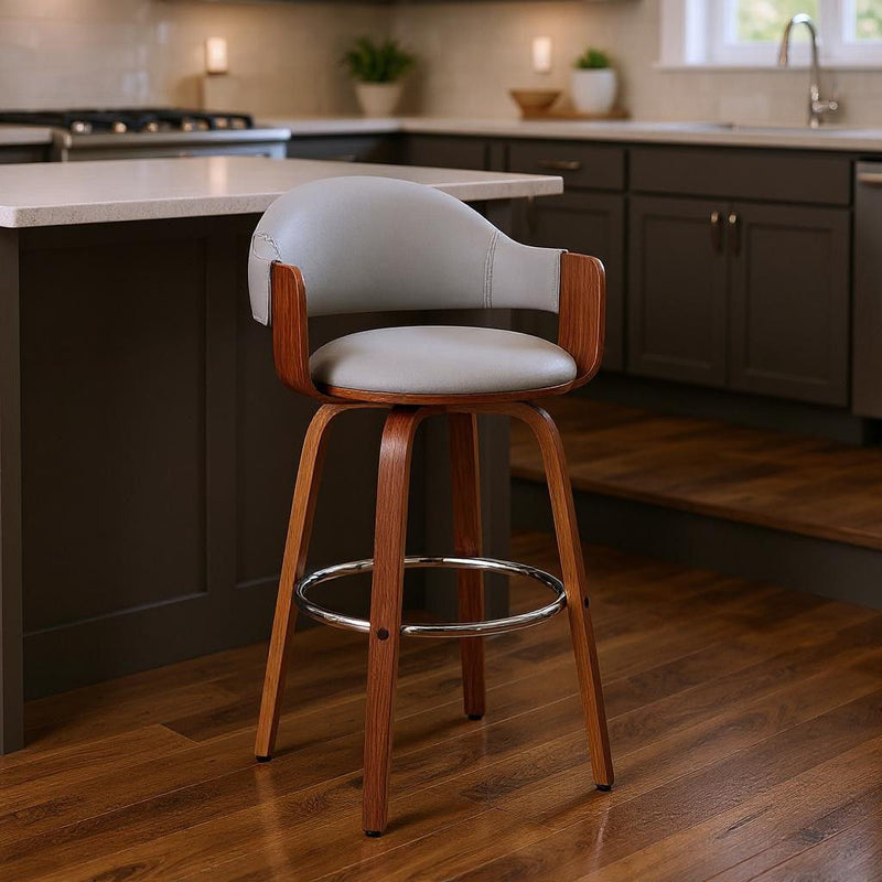 Swivel Low Back Counter Height Bar Chair - Gray