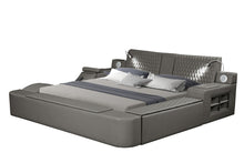 Load image into Gallery viewer, Zoya Smart Multifunctional Queen Size Bed Made with Wood in Gray
