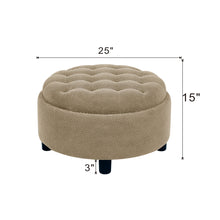 Load image into Gallery viewer, Storage Round Footstool Table Ottoman
