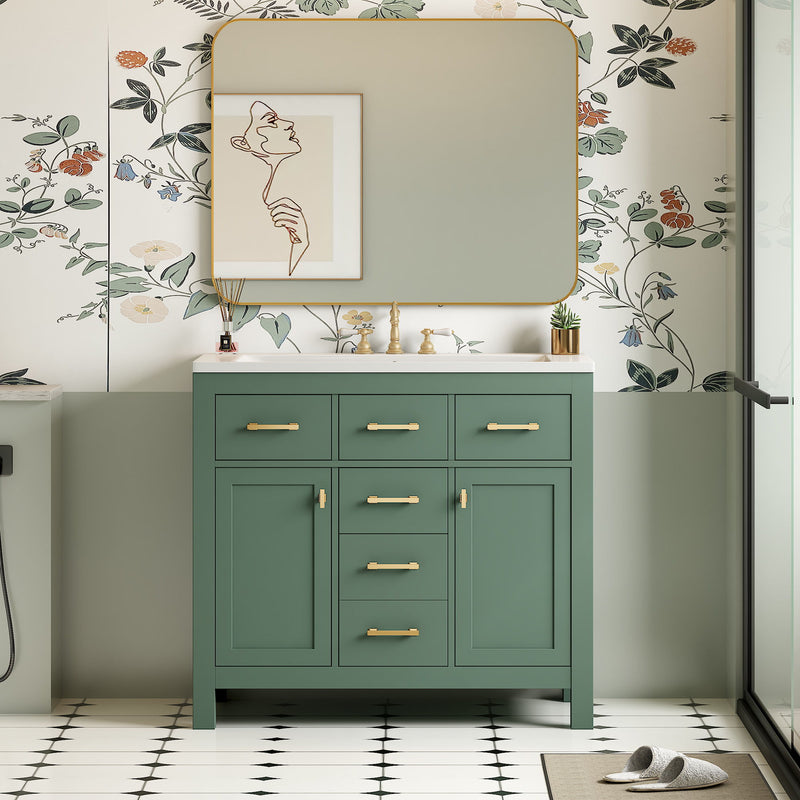 Bathroom Vanity With Sink Combo Set, Modern Bathroom Cabinet With 4 Drawers