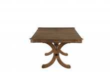 Load image into Gallery viewer, 64" Solid Wood Removable Leaf Trestle Base Dining Table - Brown
