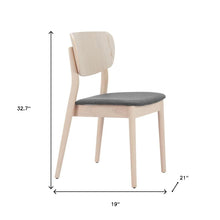 Load image into Gallery viewer, Upholstered Fabric Wood Open Back Dining Side Chairs (Set of 2) - Gray / Natural
