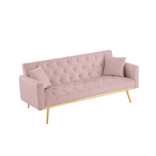 Load image into Gallery viewer, PINK  Convertible Folding Futon Sofa Bed , Sleeper Sofa Couch for Compact Living Space.
