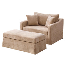 Load image into Gallery viewer, Accent Chair With Ottoman, Includes 2 Bolster Pillows
