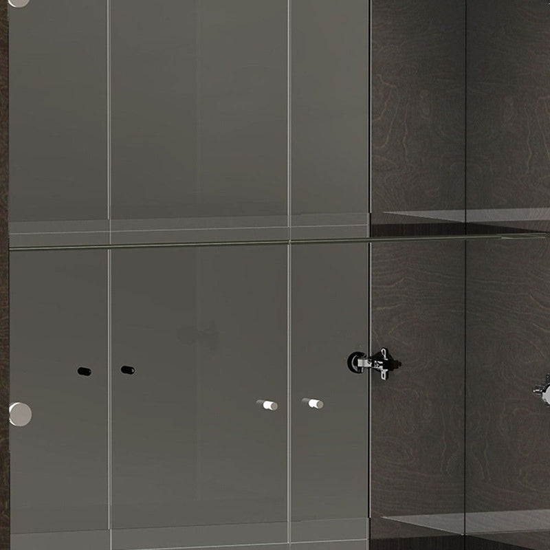 Accent Cabinet With One Drawer - Silver And Gray And Brown