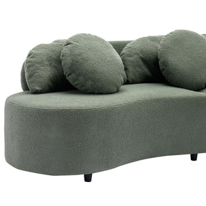 103.9" Modern Living Room Sofa Lamb Velvet Upholstered Couch Furniture for Home or Office, Green