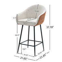 Load image into Gallery viewer, Modern Style Counter Height Bar Stools, With Comfortable Upholstery, Durable Metal Legs Ensure Stability - Brown

