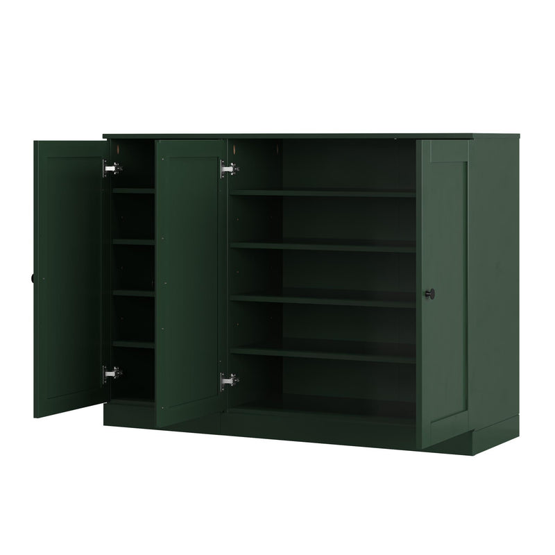 Solid Woodshoe Storage Cabinet (755982) - Green