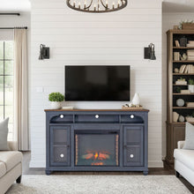 Load image into Gallery viewer, Fireplace TV Stand For TVs Up To 80" - Blue
