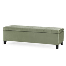 Load image into Gallery viewer, Wendover - Elegant Velvet Tufted Storage Bench With Lift-Up Top And Birch Wood Legs
