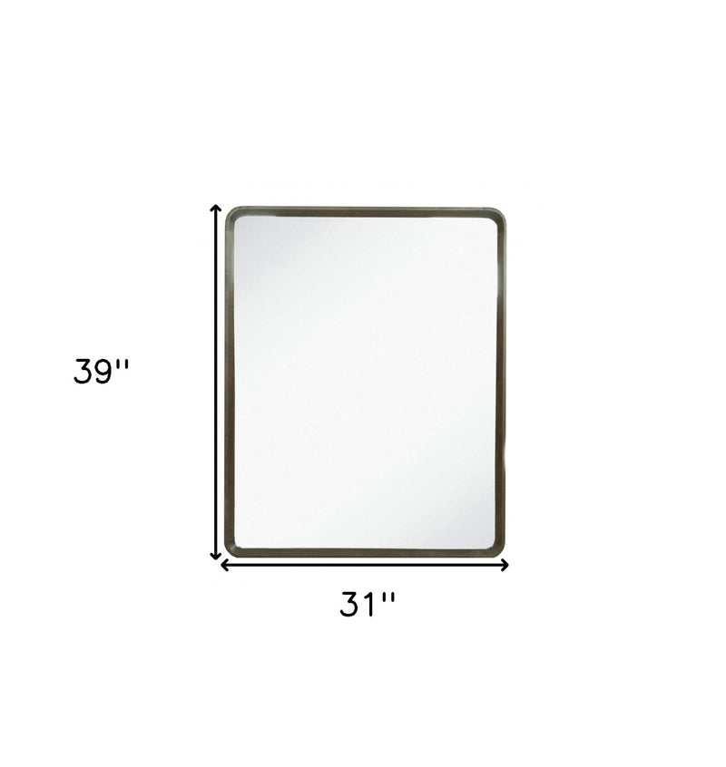 39" Solid Framed Accent Mirror - Dark Brown