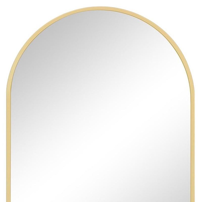 30" Metal Arch Framed Accent Mirror - Gold