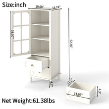 Load image into Gallery viewer, Minimalism Buffet Cabinet With Glass Doors And Double Drawer
