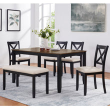 Load image into Gallery viewer, 6 Piece Dining Table Set With Bench - Beige / Black / Oak

