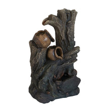 Load image into Gallery viewer, Decorative 4 Tier Broken Pot Water Fountain With LED Light - Brown
