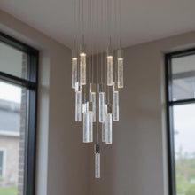 Load image into Gallery viewer, Metal Multi Light Dimmable Chandelier With Clear Shades - Silver
