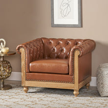 Load image into Gallery viewer, Luminex - Tufted Upholstered Club Chair With Nailhead Accents And Scrolled Tuxedo Arms

