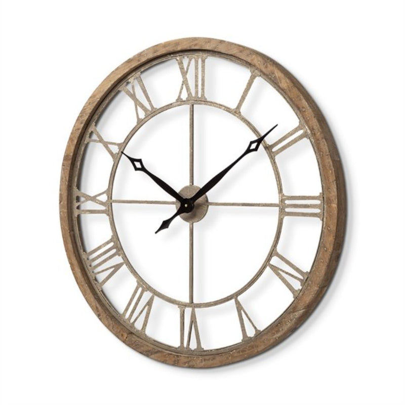 Circle Skeleton Wall Clock (376252) - Brown