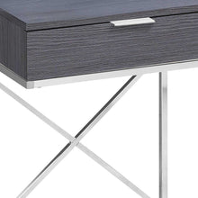 Load image into Gallery viewer, 24" Wood And Metal End Table With Drawer - Silver And Gray
