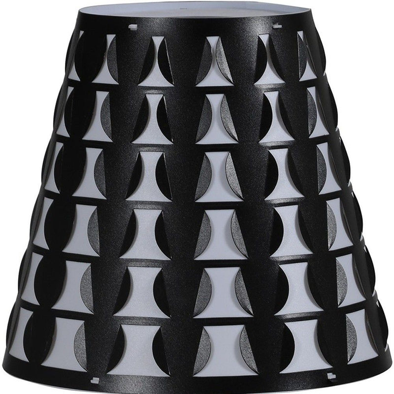 Bedside Table Lamp With Black Polka Dots Empire Shade - Black