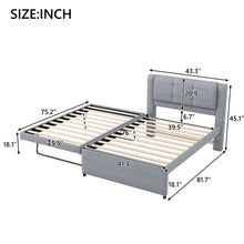 Load image into Gallery viewer, Upholstered Platform Bed With Multifunctional Trundle
