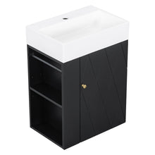 Load image into Gallery viewer, Modern Bathroom Vanity With Sink, Diamond Pattern Doors
