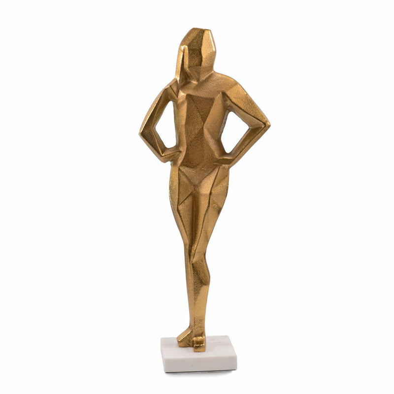 Marble Woman Tabletop Sculpture - Gold / White