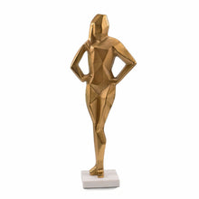 Load image into Gallery viewer, Marble Woman Tabletop Sculpture - Gold / White
