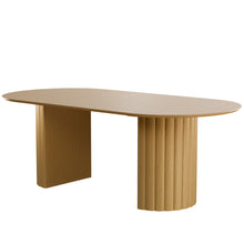 Load image into Gallery viewer, 86'' Double Pedestal Base Oval Wood Dining Table - Natural
