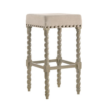 Load image into Gallery viewer, Backless Bar Height Chair With Footrest 30" - Cream And Gray
