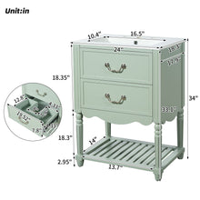 Load image into Gallery viewer, Wave Design Bathroom Vanity With Sink, 2 Drawers And Open Shelf
