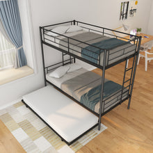 Load image into Gallery viewer, Twin Over Twin Metal Bunk Bed Frame with Trundle（Upgrade reinforcement version）
