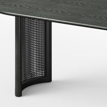 Load image into Gallery viewer, 79" Solid Wood Dining Table With Double Pedestal Base Oval - Black
