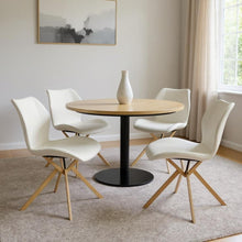 Load image into Gallery viewer, Upholstered Faux Leather Dining Side Chairs (Set of 4) - White / Gold
